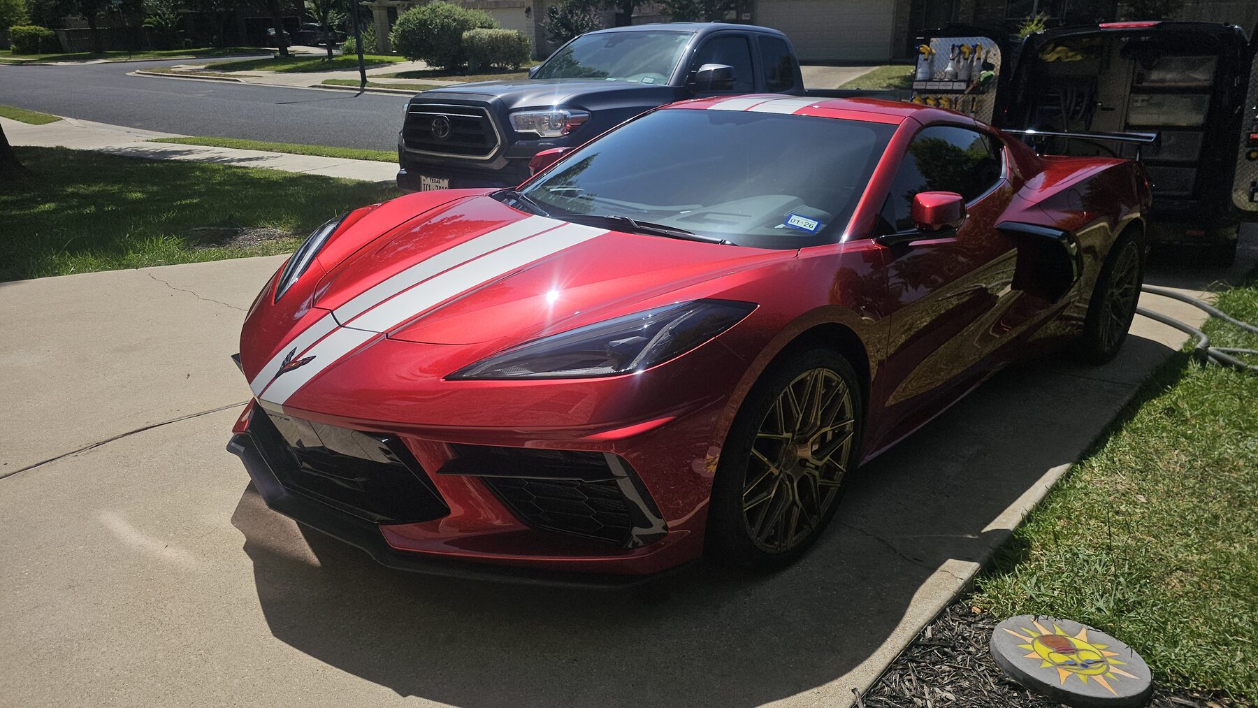 Red Corvette C8 detailed